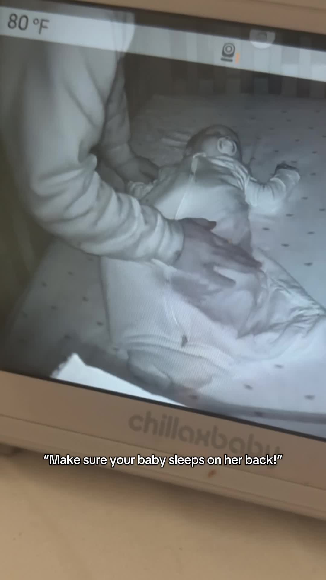 She was just WAITING for that hand to move #babiesoftiktok #fyp #firsttimemom #sleeptraining 