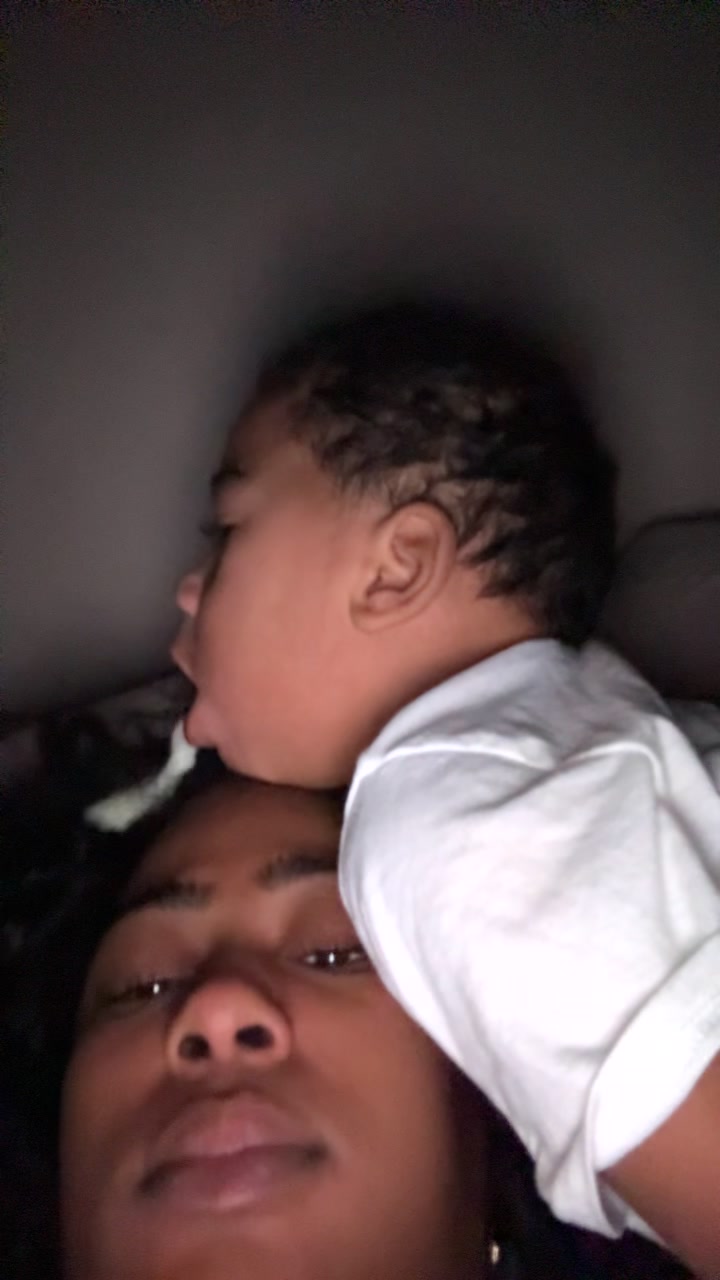 It’s 5 am, first time being a mom🥴Boyyyy we are having a timeeee. I made sure he was ok after 😂, ya thought that trend was fake huh #readyforbaby ? 