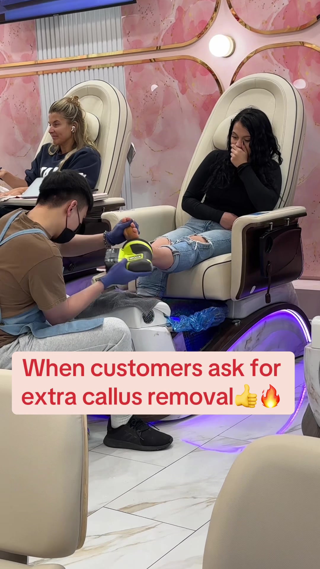 When customers ask for extra callus removal 👍🔥 we got you #nailinspo #chattanooganails #funnyvideos #nail #fyp 