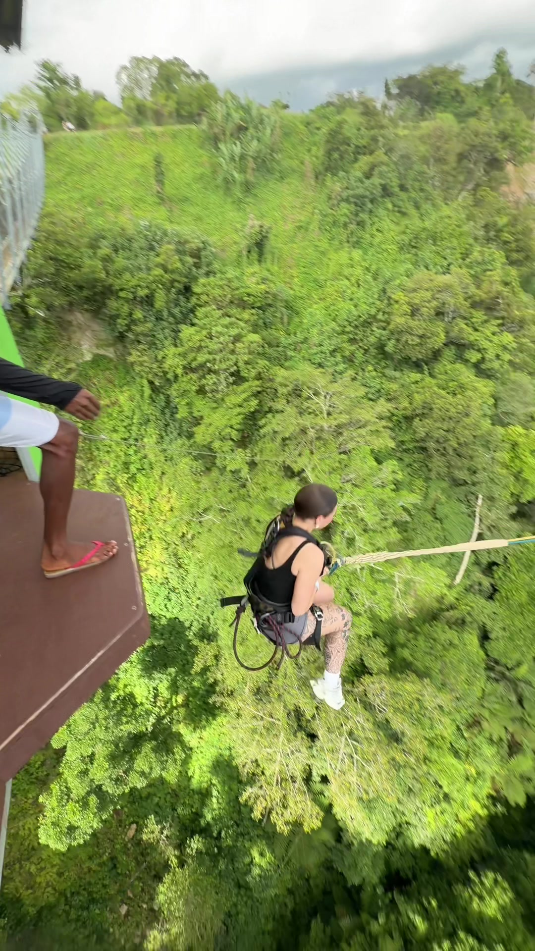 can you tell i have a slight fear of heights? #zipline #canyonswing #vanuatu #travel #foryou 