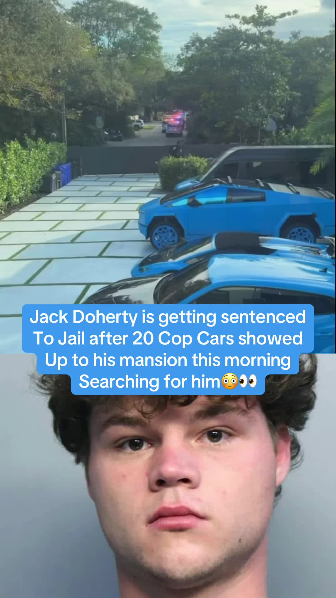 Jack Doherty is getting sentenced To Jail after 20 Cop Cars showed  Up to his mansion this morning  Searching for him😳👀#jackdoherty @Jack Doherty 