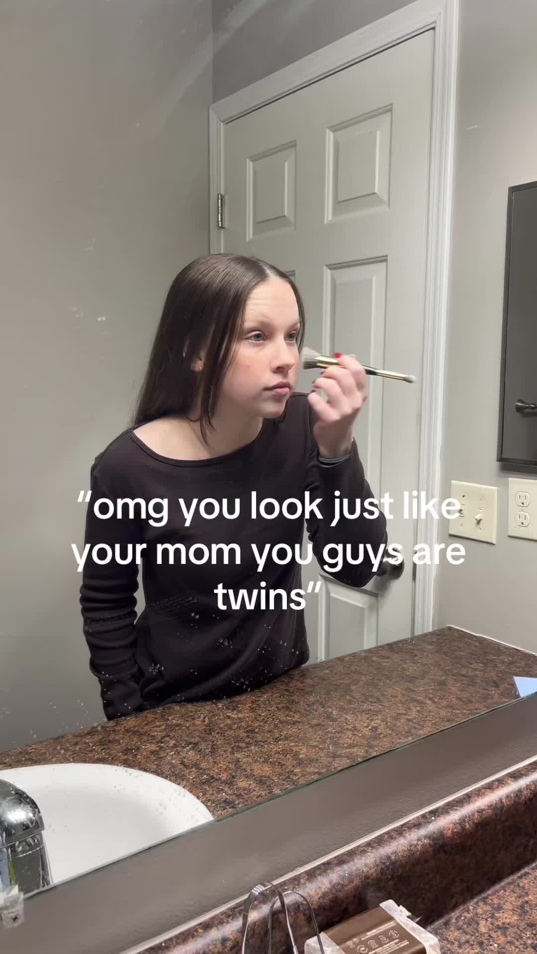 Always telling people how we dont look alike but this trend kinda scares me 😟 and she is 6 years you ger than me 😭😭#siblings #lookaliketrend #creepy #fyp 