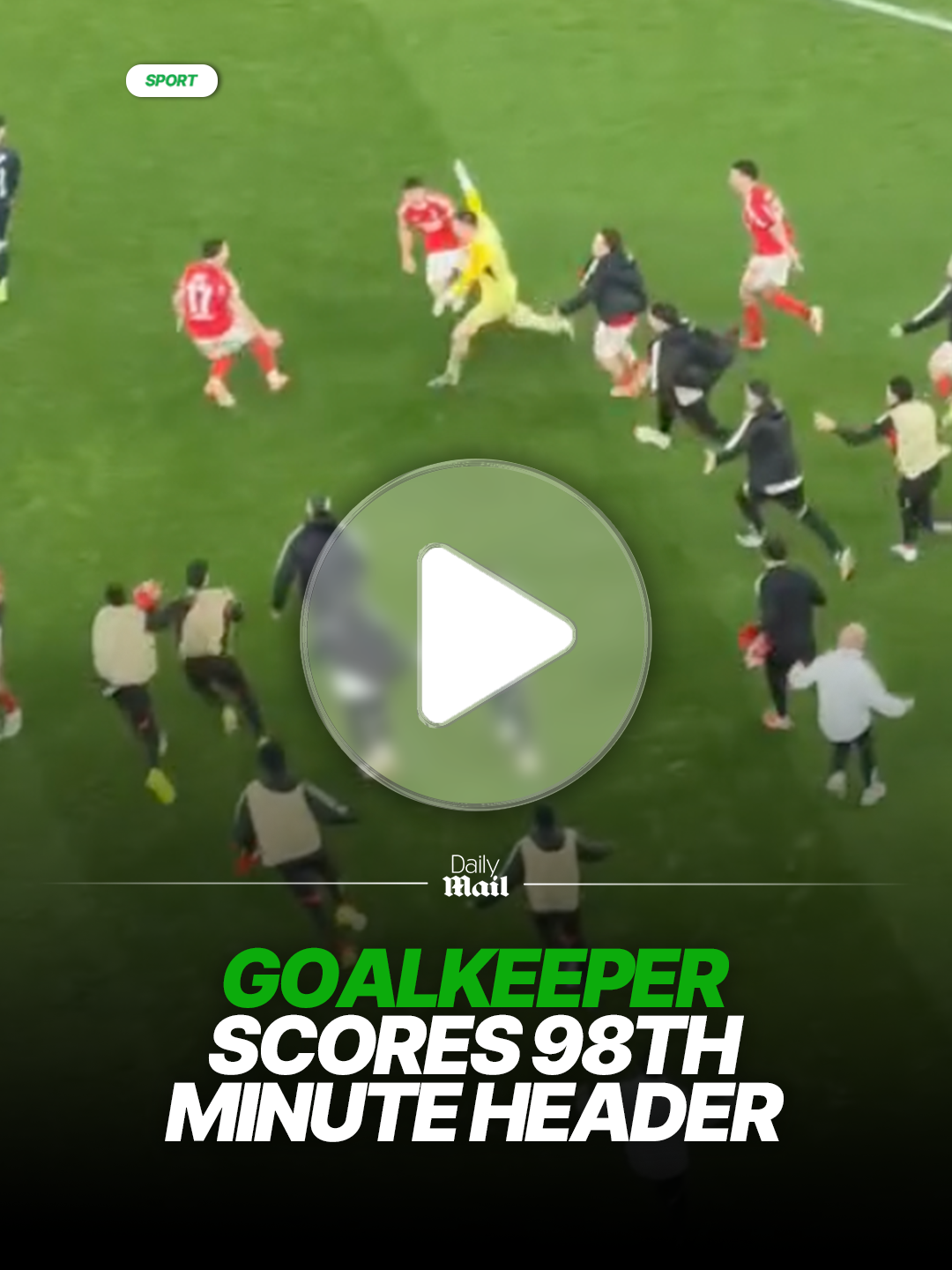 INCREDIBLE SCENES as Benfica goalkeeper Anatoliy Trubin SCORES a 98th minute header against Real Madrid to qualify Benfica for the Champions League play-off round 🤯  🎥 Instagram/jaimeherreero #championsleague #ucl #benfica #realmadrid #mourinho