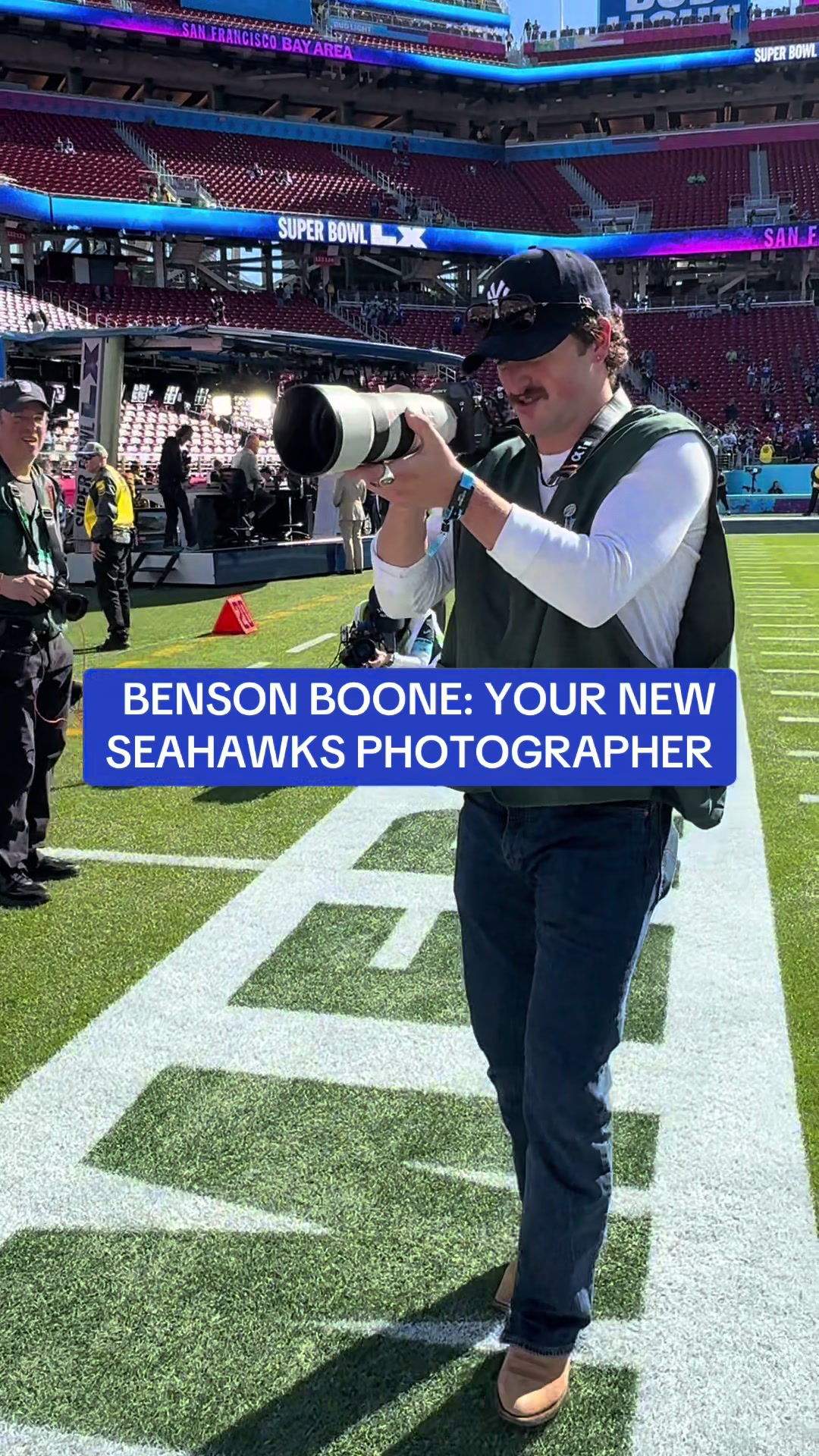 Benson Boone is in the house! 📸 #nfl #seahawks #superbowl #benson @Benson Boone HQ 