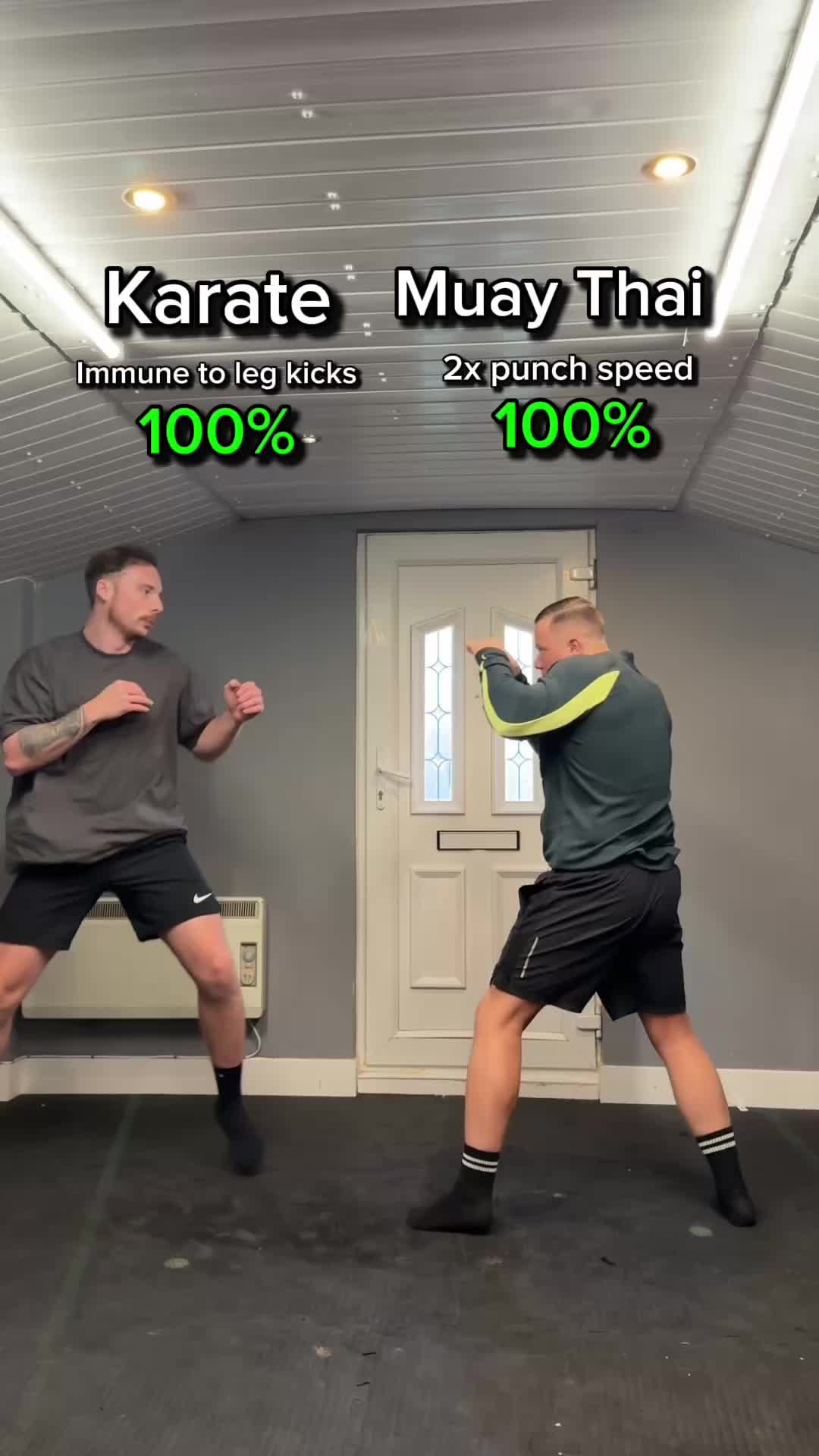 Karate vs Muay Thai with power ups 