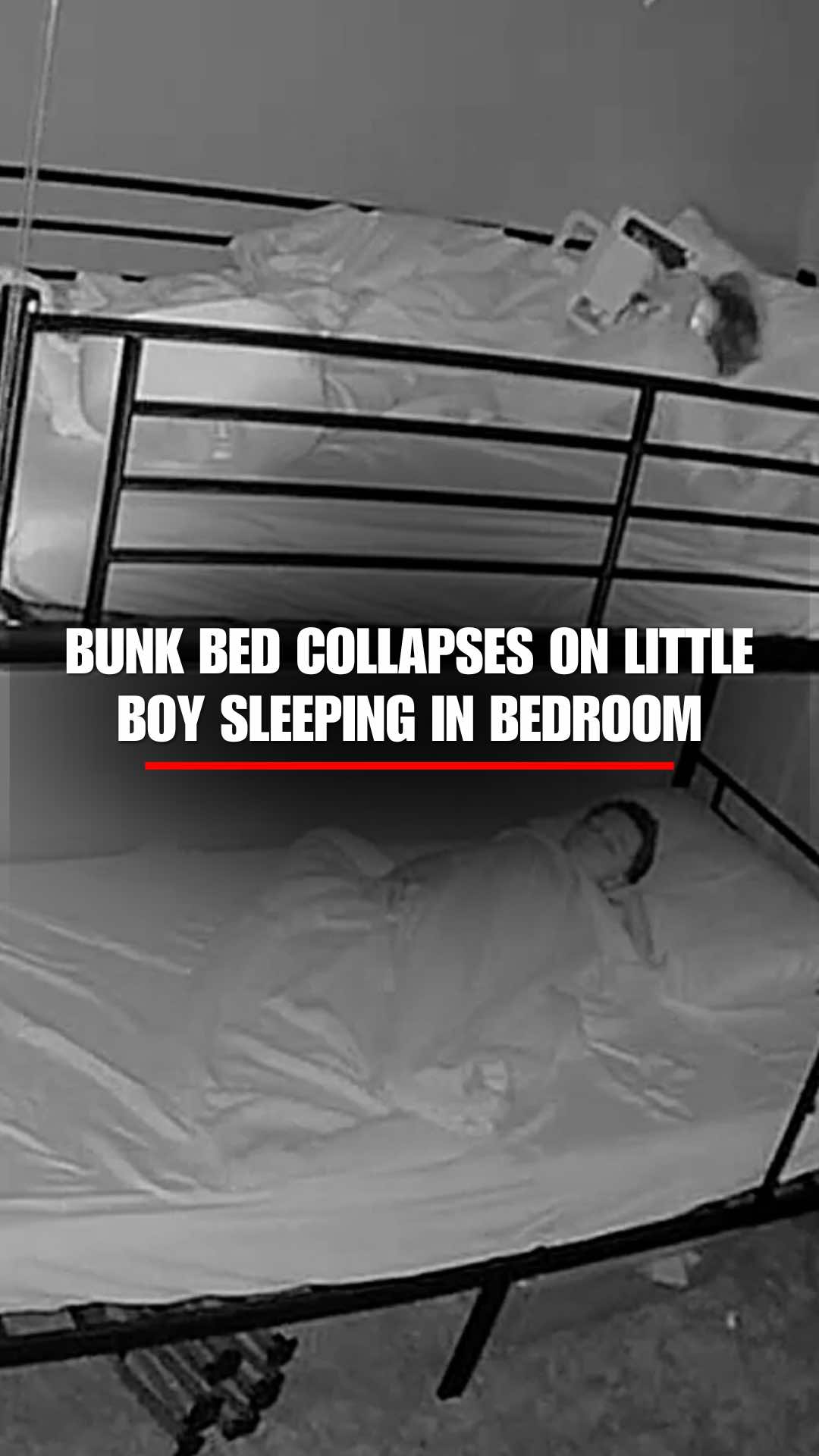 BUNK BED BREAKDOWN: Heart-stopping video shows a bunk bed collapse and nearly impale a little boy while sending his sister flying. The children's mother posting a follow-up video sharing that all of her children are ok, and accepting responsibility for building the bed herself.